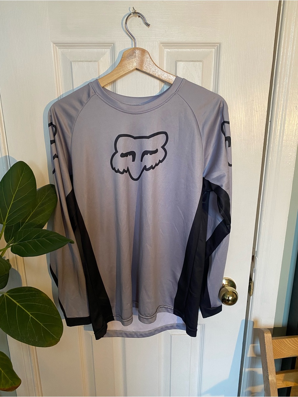 Fox Long Sleeve Gray and Black MTB Jersey